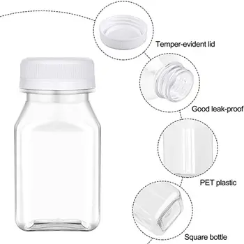 4 Kos Plastike Soka Steklenice Nov Pregleden 120ML/150 ML Jasno Pijačo Posode Prazne Zlorabiti Dokaz Pokrovi Kvadratni Steklenico Mleka