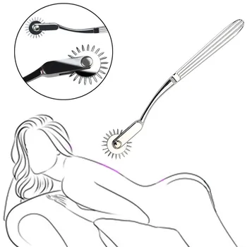 Iz Nerjavečega Jekla Pinwheel Igle Kolo Valjčni Nastavek Klitoris Telo Stimulator Prestavi Roller Masaža Fetiš Sex Igrače Za Pare