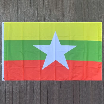 xvggdg NOVO Mjanmar Zastavo 3 m x 2 m, ki Visi Mjanmar Zastavo Poliester standard Zastava Banner