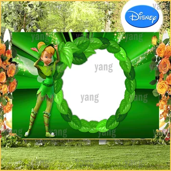 Risanke Disney Blond Lasje Princesa Lep Lemiti bell Listi Zelene Luči Baby Happy Birthday Party Fotografije v Ozadju