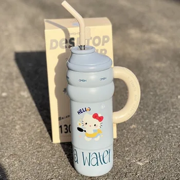 1300ml Sanrio Hello Kitty Visoka Zmogljivost Sippy Pokal Termovko Srčkan Risanka iz Nerjavečega Jekla Vode Pokal Vakuumsko Bučko Steklenica za Vodo