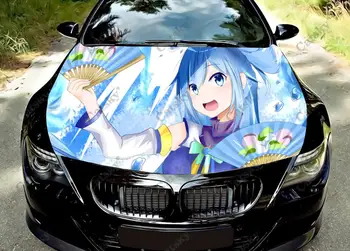 Aqua (KonoSuba) Anime Avto, Kapuco, Nalepke Vinyl Zaviti Vinil Film Pokrov Motorja Nalepke Nalepke Univerzalni Avto Kapuco Zaščitno Folijo