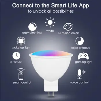 MR16/GU10 Smart Žarnica WiFi RGB+CW 12V 5W Zatemniti LED Svetilke EWelink APP Nadzor Žarnice Delo Z Alexa googlova Domača stran Smartthing