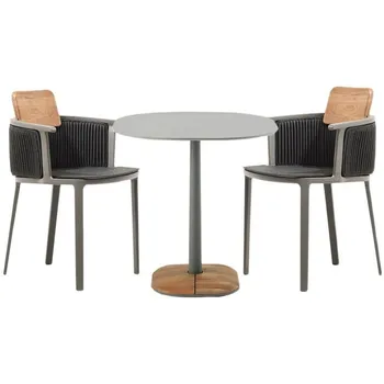 Po meri Nordijska ustvarjalne prostem teak mize in stoli mehka notranja oprema za hotele informationon rattan, tkane dvorišče pohištvo