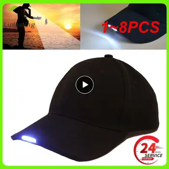 1~8PCS uporabna LED Svetilka Klobuk Ribolov Šport Baseball Caps dolg delovni čas Noč Hoja, Kolesarjenje, Pohodništvo, Lov Klobuki
