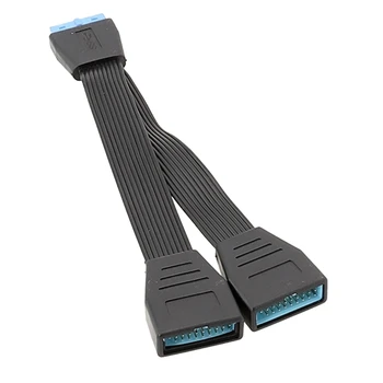 19-Pin USB Podaljšek 1 do 2 Dvojna Vrata Napajalnik Stojalo za Računalnik