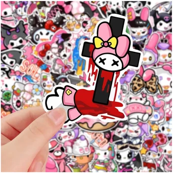 10/30/54pcs Goth Sanrio Nalepke Anime Hello Kitty Kuromi Moja Melodija Decals DIY Laptop, Avto PVC Kul Risanka Nalepke za Igrače za Otroke