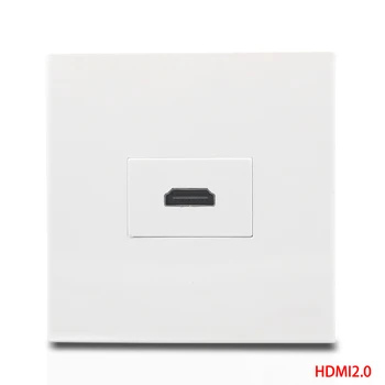 HDMI2.0 Ženski Vtičnice Belo Barvo Skozi HDMI Faceplate Vtičnico 86x86mm