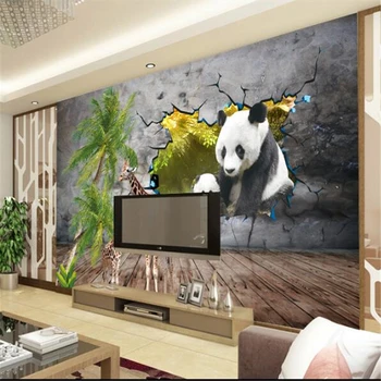 wellyu ozadje po Meri papier peint zidana 3d Evropske ročno poslikane barve ilustracije panda papel pintado pared