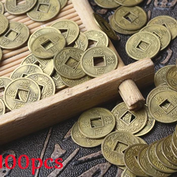 100 Kos Antičnih Kovancev Obrti Feng Shui Kovancev Starodavne Kitajske I Ching Kovancev Za Zdravje, Bogastvo, Šarm
