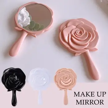 3D Stereo Retro Rose Cvet Obliko Kozmetični Ličila Kompakten Ogledalo Ročno Ogledalo Ročno Ogledalo Kompakten Ogledalo Dekle Rojstni dan Darila
