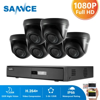 SANNCE 8CH 1080N DVR CCTV Sistema 6pcs 1080P Varnostne Kamere IR Notranja Neprepustna Zunanji Video Nadzor CCTV Kit