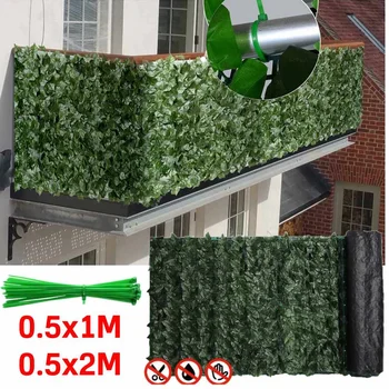 Umetni Ivy Varovanje Zelenih Listov Ograjo Plošče Umetno Zasebnosti Ravnilo Zaslona za Domov Zunanji Vrt, Balkon Dekoracijo 1x5m 0.5x2m