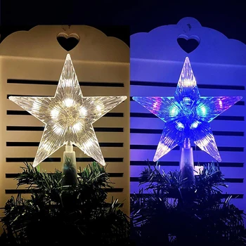 Božično Drevo Vrh Svetlobe Led Žareče Zvezde Svetloba Pentagram Božično Drevo Ornament Novo Leto Doma Dekoracijo Navidad