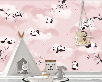 beibehang po Meri sodobnega lepo svilnato stereo ozadje Panda ozadju de papel parede stene papirja doma dekor papier peint