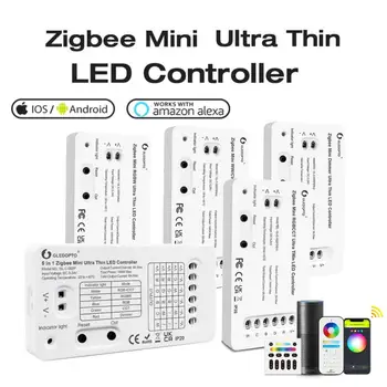 Zigbee 3.0 Ultra Tanek LED Krmilnik Mini RGBCCT WWCW RGBW Dimmer, Spalnico, Kuhinjo, Svetlobni Trakovi Krmilnik Alexa Glas App Nadzor