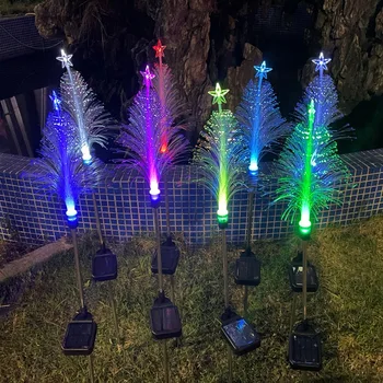 1Pcs Sončne Svetlobe Božično Drevo IP65 Vodotesen Vrt Svetlobe LED Krajine Lučka za Božični Okraski Sončno Svetlobo na Prostem
