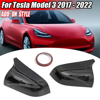 Primerni Za Tesla Model 3 2017 2018 2019 2020 2021 2022 Rog Pogled Od Zadaj Stranska Ogledala Pokrov Kape Ogljikovih Vlaken Vzorec Zamenjava