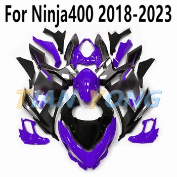 Visoka Kakovost Fit Ninja 400 za Ninja400 2018-2019-2021-2022-2023 Karoserija Prekrivala Vijolično Gradient Cement Sivi Polno Oklep Kit